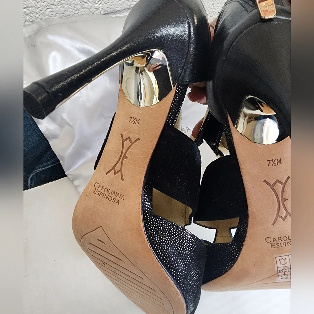 Beautiful CAROLINNA ESPINOSA HEELS SZ 7.5 M - Picture 13 of 15